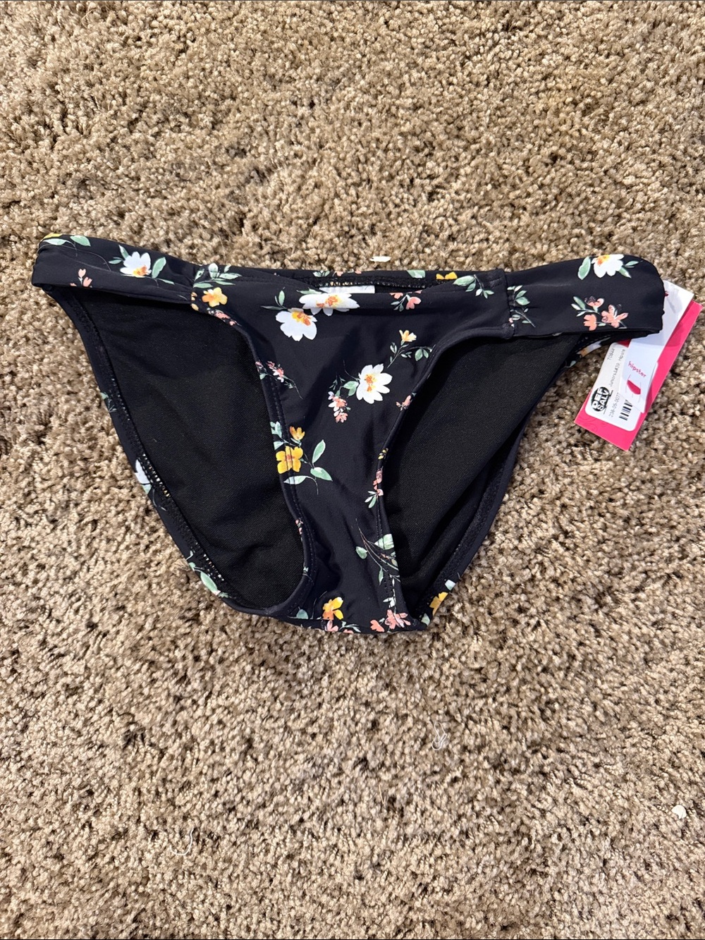Xhilaration Black Floral Bikini Bottoms